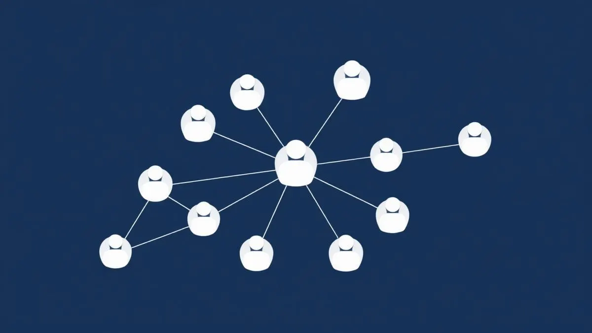 Abstract stakeholder network of connected figures